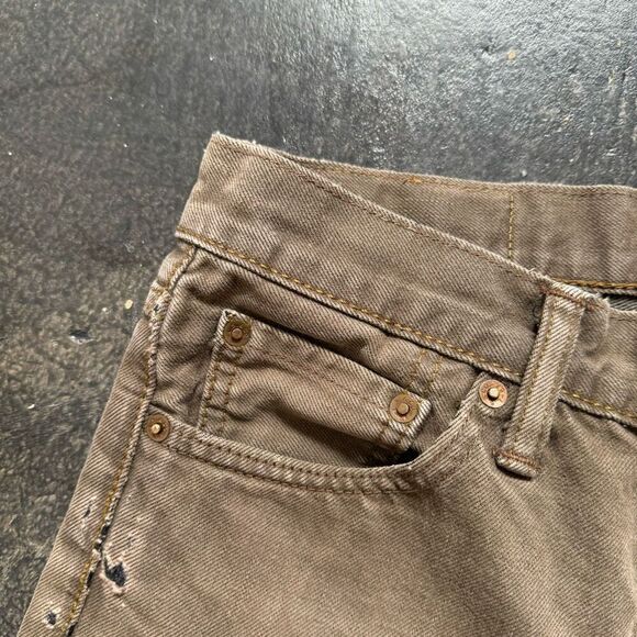 Levi’s Men’s Thrashed Jeans Brown/Gold Color Size 30x28.5 Grunge Style Ripped - Picture 16 of 16